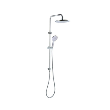 Twin Overhead Rain/Hand Held Self Cleaning Shower on Rail Chrome SCS6