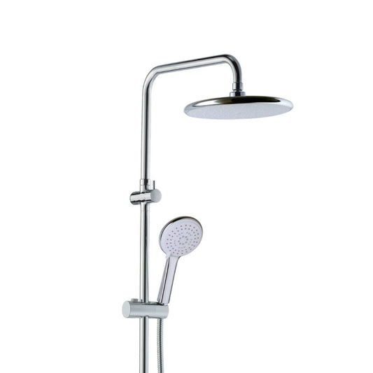 Twin Overhead Rain/Hand Held Self Cleaning Shower on Rail Chrome SCS6